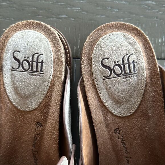 Sofft Beige and Brown Mules with Buckle - Picture 10 of 12